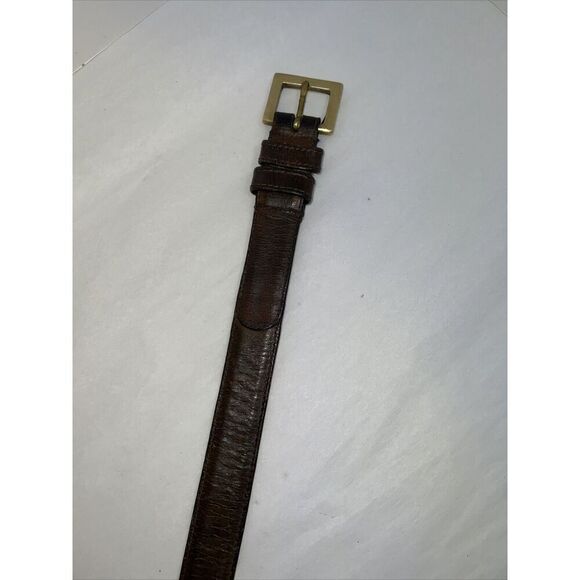 Coach Vintage Brown Leather Belt with Natural Brass Buckle Size 32” 80 CM - Picture 5 of 10